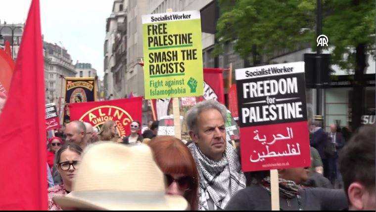 Londra'daki 1 Mayıs kutlamalarında Gazze'de ateşkes çağrısı 6